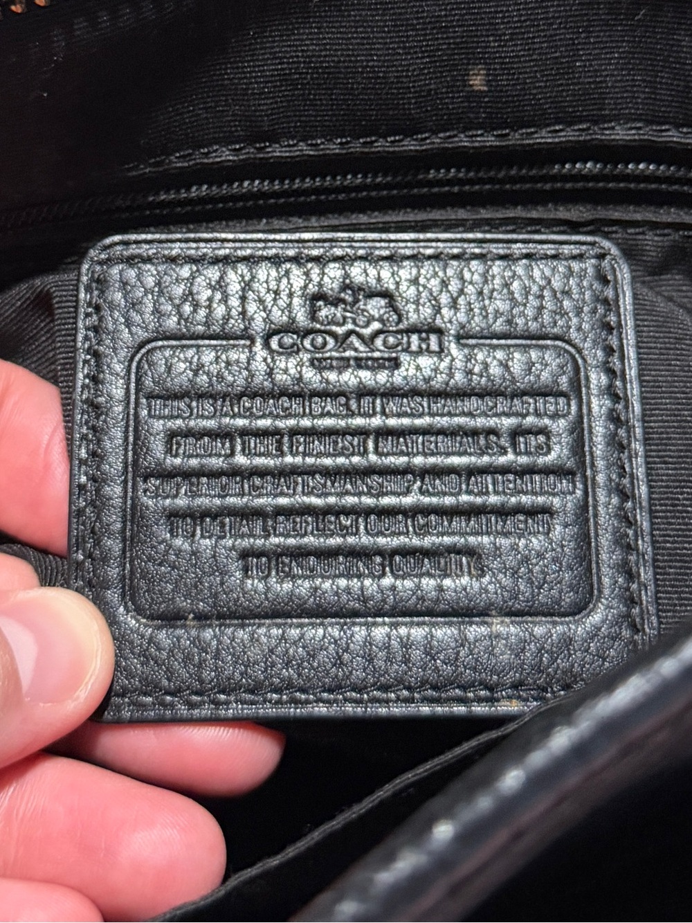 Coach New York Pebbled Leather Black Crossbody/Shoulder Bag Authentic - Picture 7 of 13